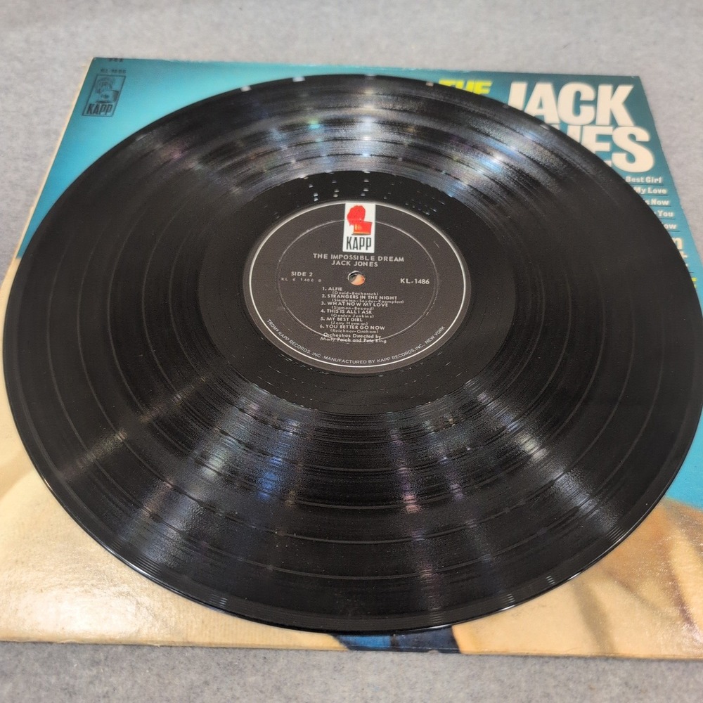 Jack Jones The Impossible Dream Vinyl LP Mono Kapp Records KL-1486 1966 - Picture 5 of 6